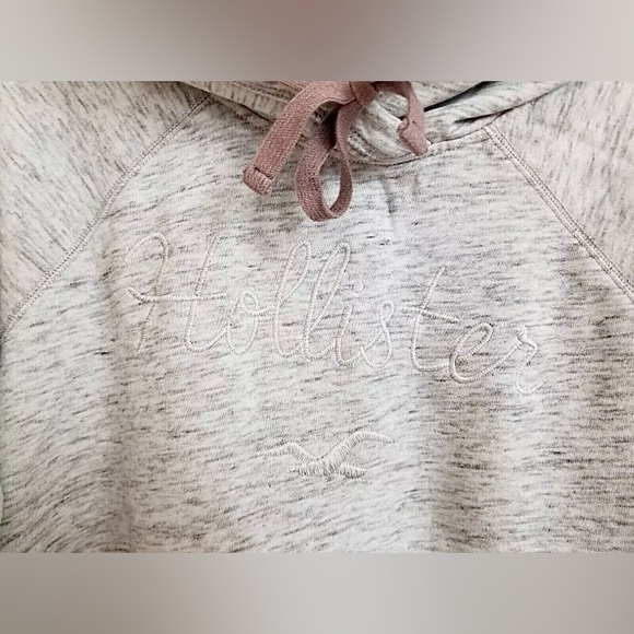 Hollister Pullover Hoodie Women’s Size Large Embroidered Logo – Heather Grey - Picture 3 of 5